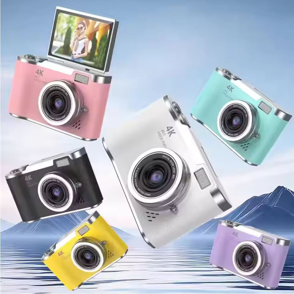 Kids Selfie Camera 4K Digital Camera 48MP Kid Autofocus Camera 2.4inches Flip The Screen 180 ° For Kid Travel Selfie Camera O2W9