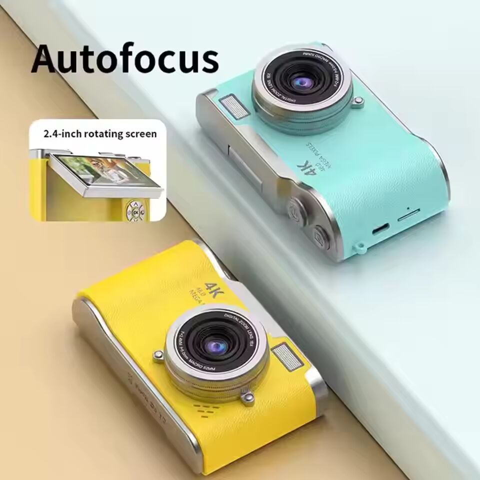 Kids Selfie Camera 4K Digital Camera 48MP Kid Autofocus Camera 2.4inches Flip The Screen 180 ° For Kid Travel Selfie Camera O2W9